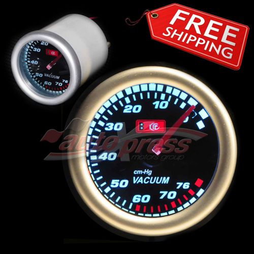 52mm 2.0&#034; 12v 270 degree white light smoked lens auto gauge meter vacuum ratio