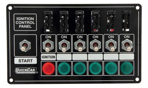 Quickcar fused ignition control panel black 6 toggles/ 1 push button/ 6 lights