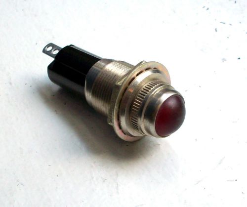 Vintage red smooth curved lens dash gauge panel light hot rod nos 5/8 dialco
