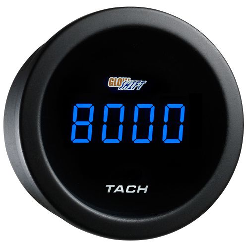 52mm glowshift tachometer tacho gauge meter w. blue digital led readout