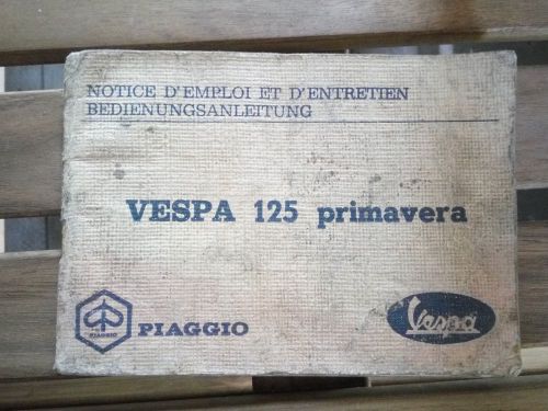 Instuction booklet  vespa 125 primavera - uso e manutenzione