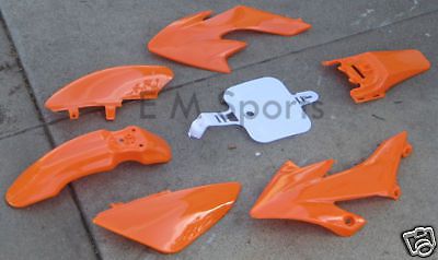 Dirt pit bike fairing body shell part coolster qg-214 qg-213a 110cc 125cc orange