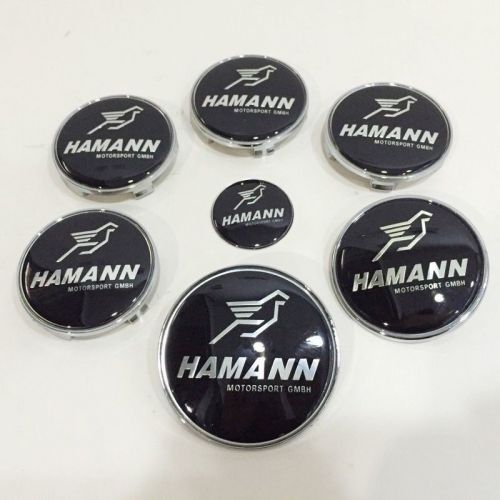 7pcs set hamann sticker steering emblem badge wheel center trunk hub cap for bmw