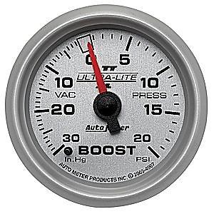 Auto meter 4907 ultra-lite ii series gauge 2-1/16&#034; boost/vacuum mechanical