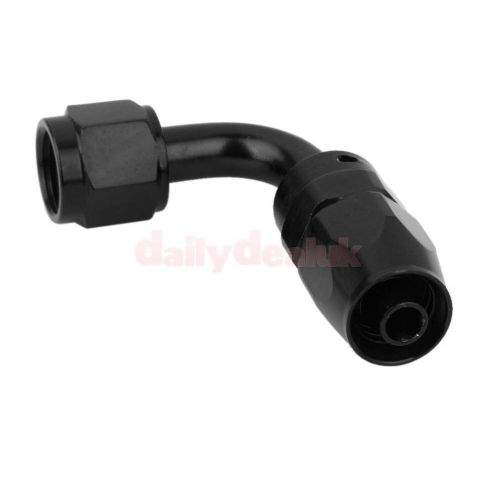 An6 90 degree fitting adaptor flex swivel seal braided hose end adapter blk