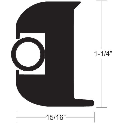 Taco flex vinyl rub rail black/black insert 70&#039; mfg# v11-3447bbk70-2