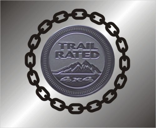 Chains stickers decals fit jeep trail rated badge emblems tj jk wrangler
