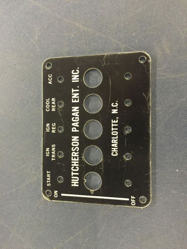 1970s 1980s nascar stock car hutcherson pagan ent. inc. dash switch plate