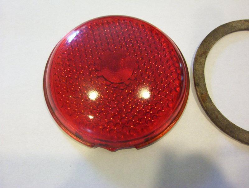 VINTAGE 3 DARK RED ROUND GLASS LENSES ABOUT 1/2