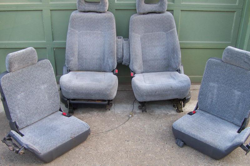 Montero front buckets & back jumper seats: 1994 mitsubishi ls - gray cloth