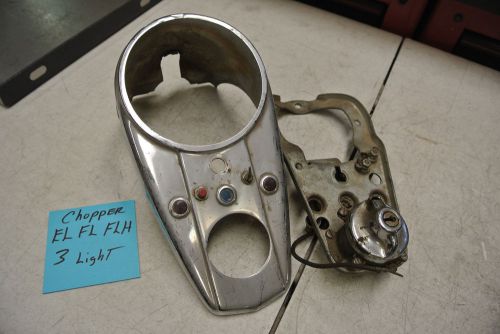 Harley chopper bobber el fl flh 3 light tank dash custom