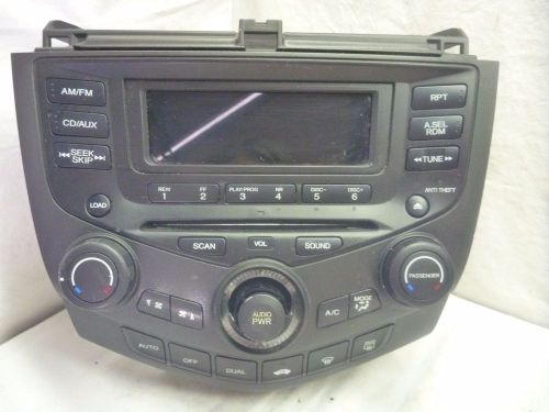 03-07 honda accord factory radio 6 cd 7bx0 control panel dual ac / heater s97431