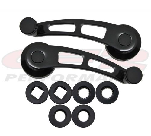 Chevy/ford/mopar - billet aluminum window cranks 4-1/2&#034; - anodized black