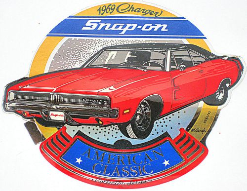 Vintage snap on tools sticker 1969 dodge charger r/t old logo shiny chrome nos