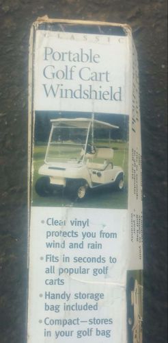 Pair of 2 classic accessories white clear portable golf cart windshield