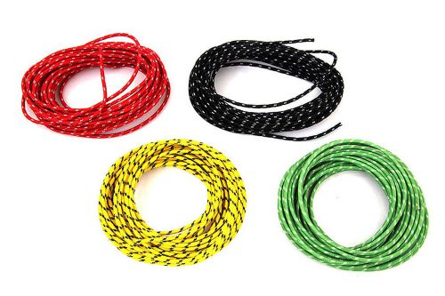 Old school cloth covered wire kit 25&#039; of red black green yellow harley bobber