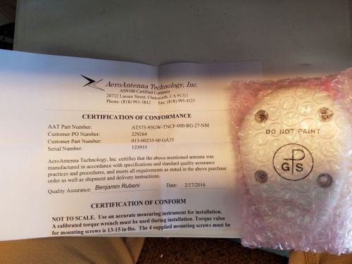 Garmin ga35 gps/waas antenna with paperwork (new)