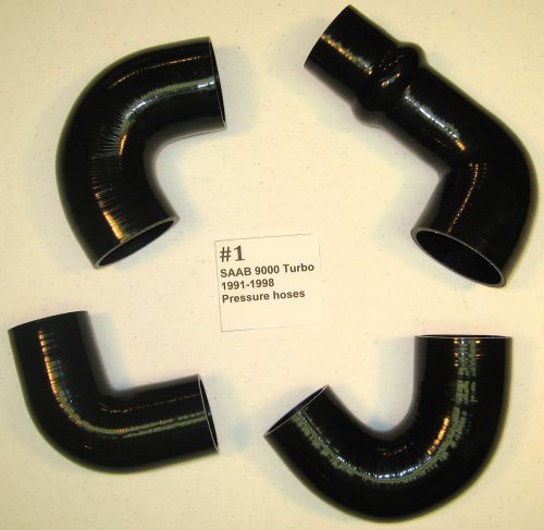 Saab 9000 black silicone turbo/intercooler hose set us seller