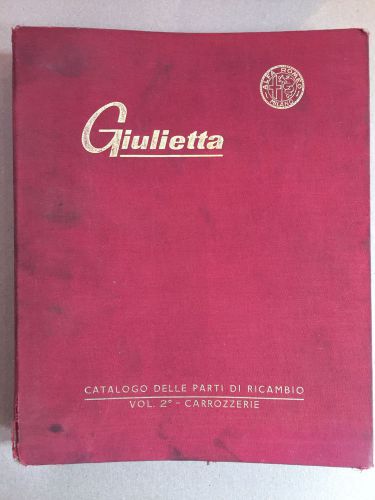 Alfa romeo giulietta orig parts manual 5/1961 veloce, zagato, sprint speciale
