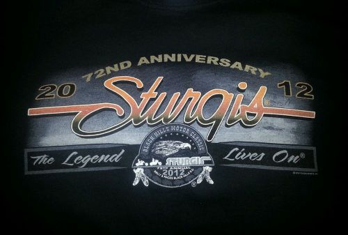 2012 sturgis 72nd anniversary black hills motor classic men&#039;s t-shirt size large