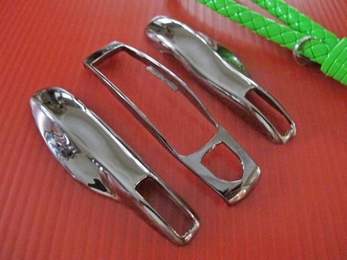 3p g metal key remote fob cover case trim + gr pu key chain for porsche panamera