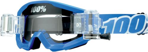 100% motorcycle riding goggle strata svs blue clear lens 50420-002-02