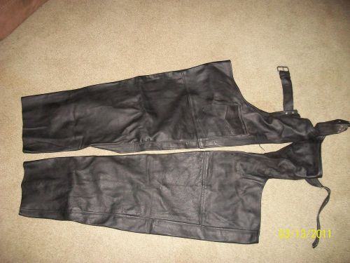 Jafrum motorcycle gear black leather chaps/4xl/4x/new