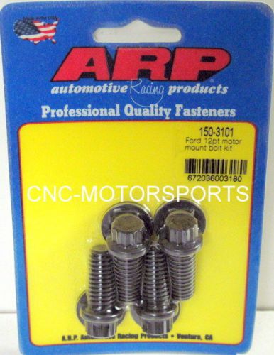 Arp motor mount bolt kit 150-3101 ford 289 302 351w black oxide 12 point head