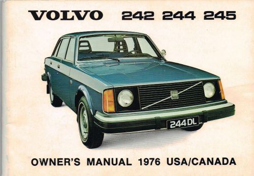 1976 volvo 242 / 244 / 245 owner's glove box manual; dl, (us / canada)