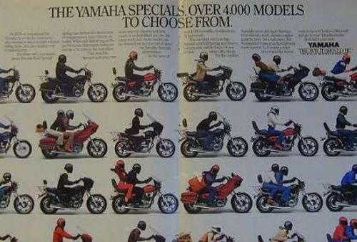 Yamaha special motorcycle centerfold ad 1981