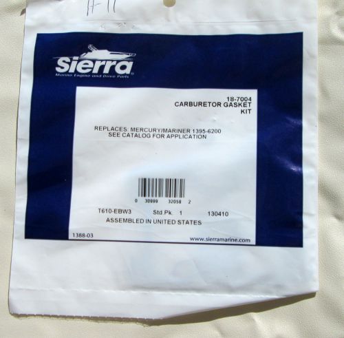 New  sierra 18-7004 carb gasket kit   replaces mercury/mariner 1395-6200