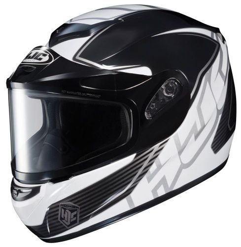 Hjc black/white adult cs-r2 injector framed dual lens snow helmet snowmobile