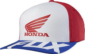 Fox racing mens honda basic flexfit hat red/white mx offroad motocross 18987-054