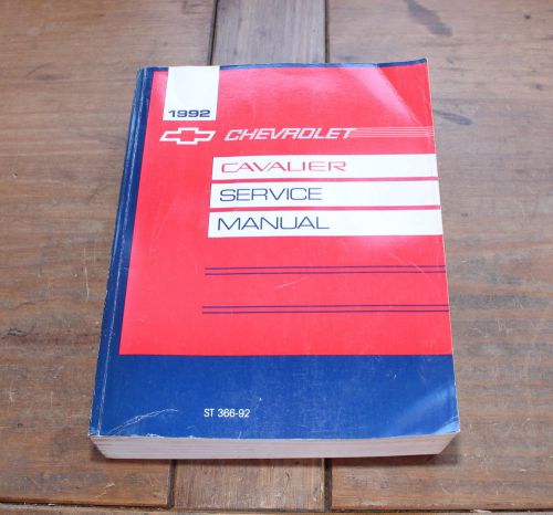 Cavalier chevrolet st 366-92 1992 gm shop service manual
