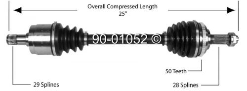 New front left cv drive axle shaft assembly for honda accord &amp; acura cl