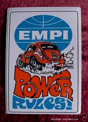 Vw volkswagen bug beetle vintage empi sticker decal 