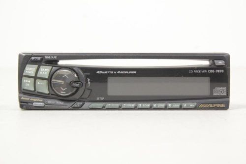 Alpine cde-7870 radio detachable faceplate 45wx4 amp cd receiver face plate