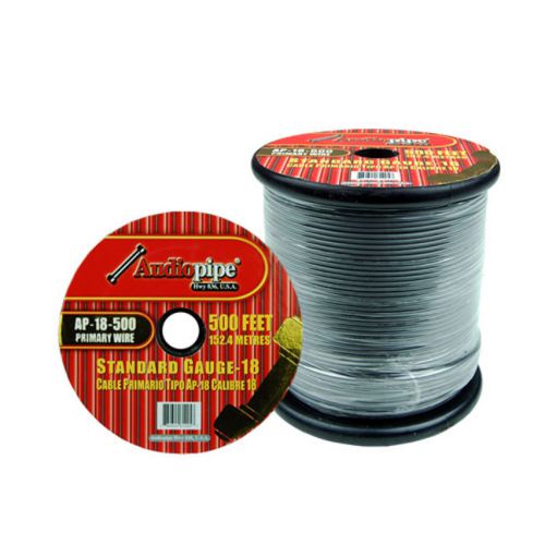 18 gauge 500ft primary wire grey audiopipe ap18500grey wire