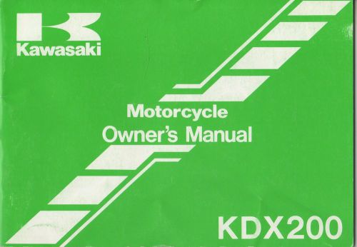 1991 kawasaki motorcycle kdx200 p/n 99920-1543-01 owners manual (513)