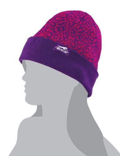 Arctic cat women&#039;s leopard beanie / hat - pink - purple 5263-033