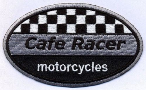 Cafe racer check oval patch, 4 inches. 59 club. triumph. rocker. ace.bsa norton