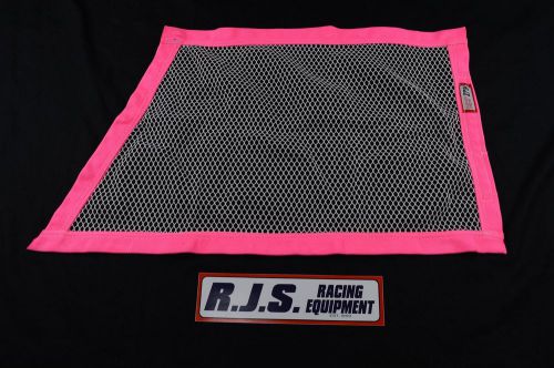 Rjs racing equipment mesh window net rod sleeves pink / white 24x18x31x19