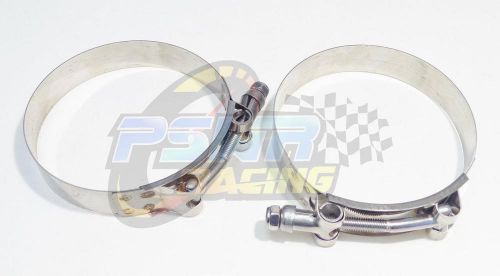 Pswr 2x 3.75", 88mm-96mm, 3.46"-3.78", 304 ss t-bolt clamps turbo silicone hose
