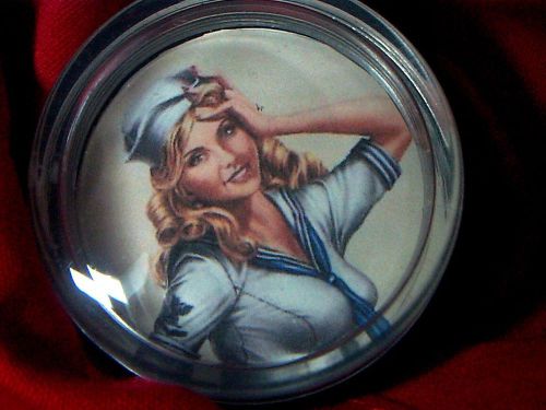 Seafaring pin up girl hot rat rod steering wheel  2ea. plastic knob only