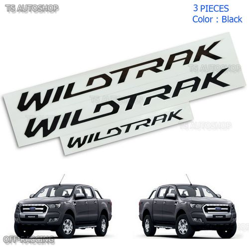 Set black 3pcs sticker decals wildtrak fit ford ranger t6 2012-2016 pick up t6