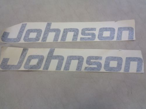 Johnson decal pair ( 2 ) gray 21 1/8&#034; x 3 3/8&#034; marine boat