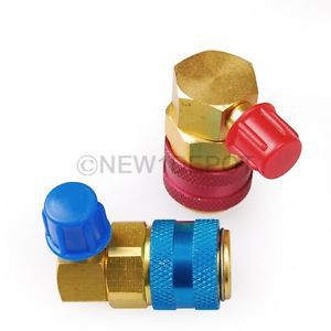2pcs car ac r134a port snap high/low quick connector adapter 1/4&#034; sae hvac nd