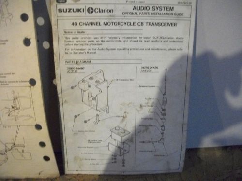 Manual suzuki clarion audio system 40 channel cb transceiver c1