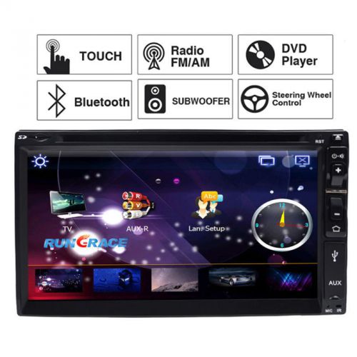Double 2 din 7&#034; car dvd mp3 player touch screen in dash mp3 radio stereo ipod bt