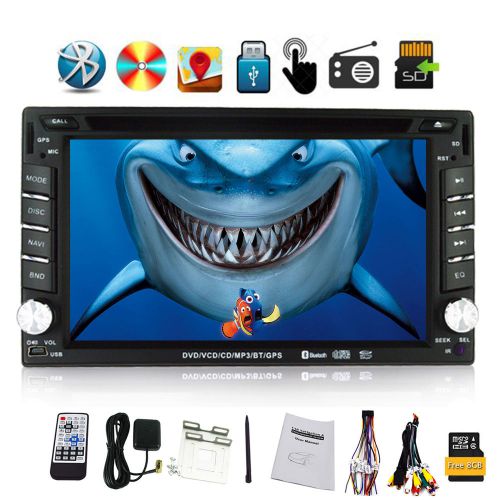 Car radio double 2 din dvd player gps auto stereo bt video audio+free map card